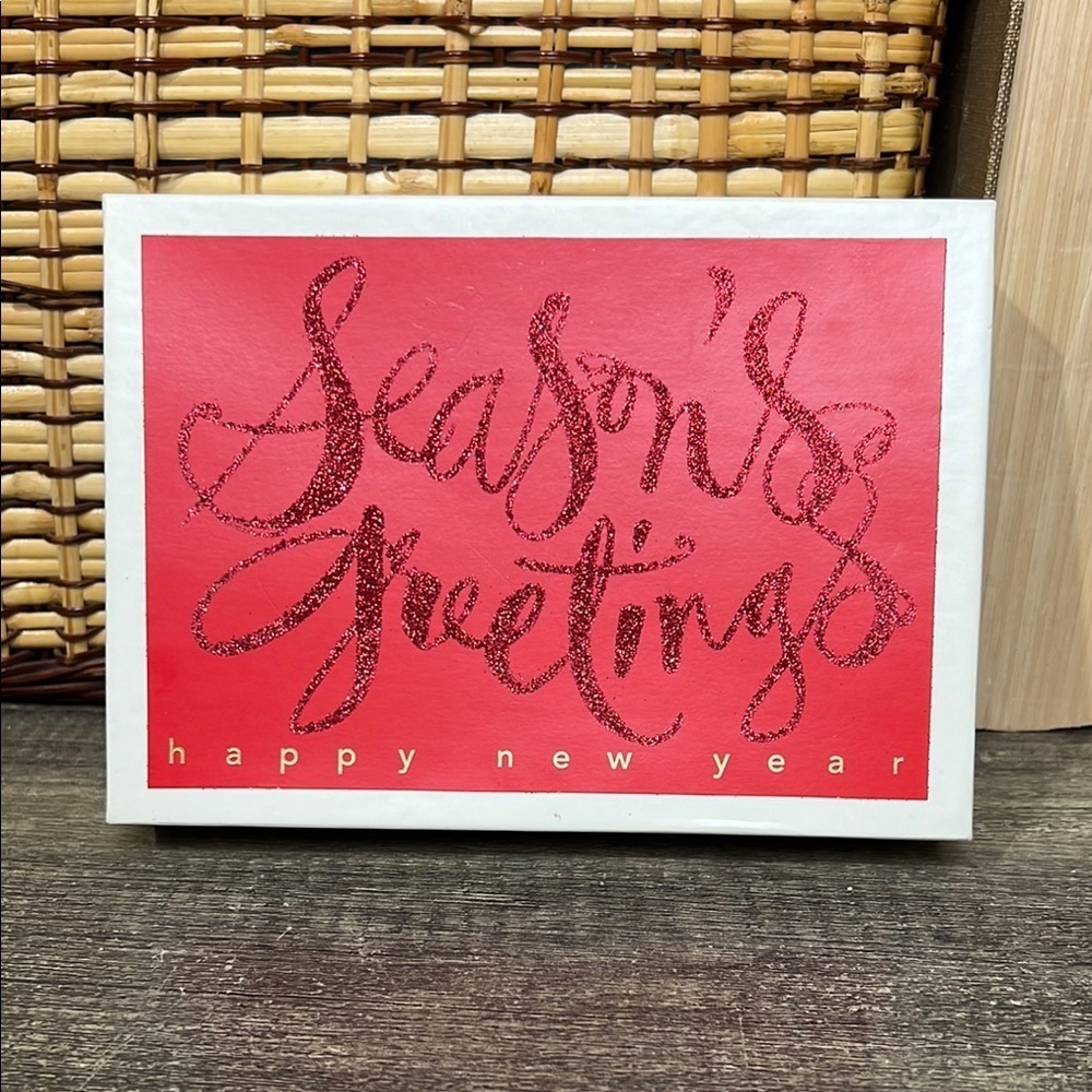 Vintage Hallmark Season's Greetings Red Glitter Cards